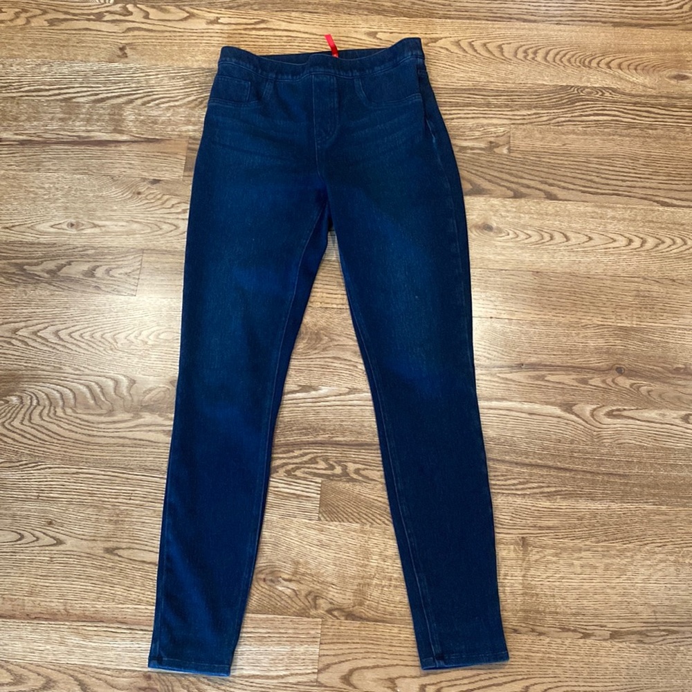 Womens Spanx high rise dark wash legging jegging bodycon normcore denim